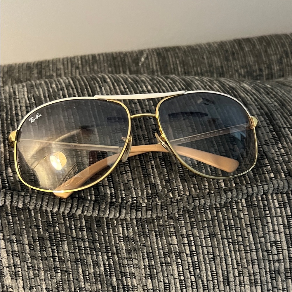 Ray-Ban Gold Frame Sunglasses with Dark Lenses